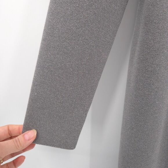 Express longline duster cardigan open Size M gray long sleeve stretch knit - Picture 3 of 7
